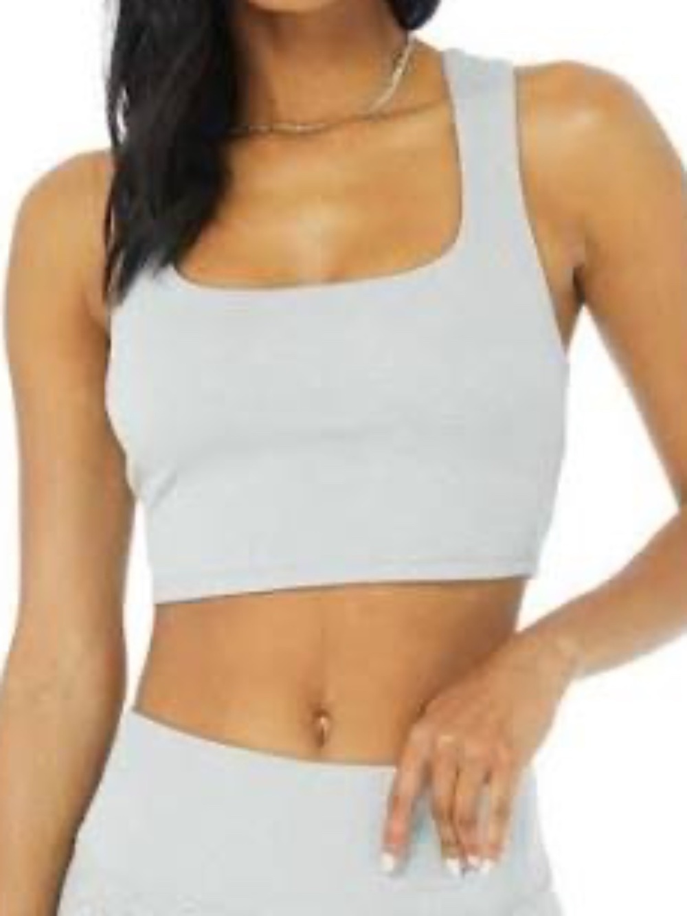 ALO Yoga Ribbed Crop Top - Soft Gray